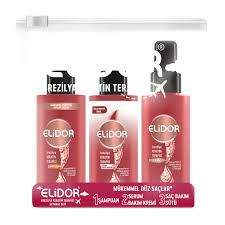 Elidor Brezilya Keratin Terapisi Seyahat Boy Serum Bakım Kremi 90 ml, Sıvı Saç Bakım Sütü 90 ml, Şampuan 90 ml 3